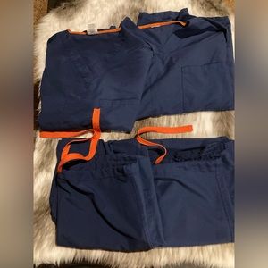 2 pairs medline scrubs size small - navy